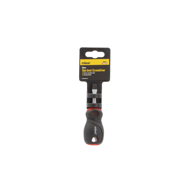 6 x 38mm Stubby Slot Screwdriver by Rolson Tools