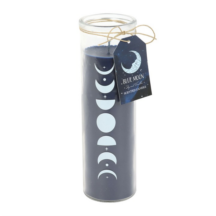 Blue Moon Phase Fig & Vanilla Scented Glass Tube Candle
