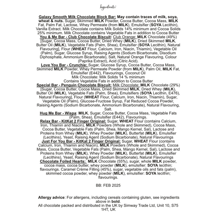 Valentines Novelty Chocolate Gift - Be My Valentine