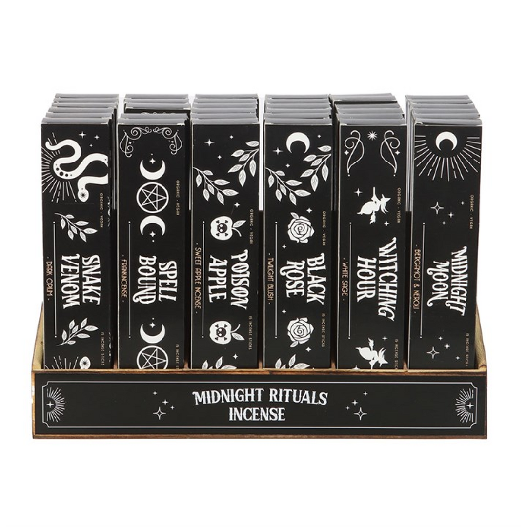 Set of 36 Midnight Rituals Incense Sticks in Display