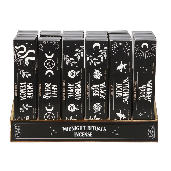 Set of 36 Midnight Rituals Incense Sticks in Display