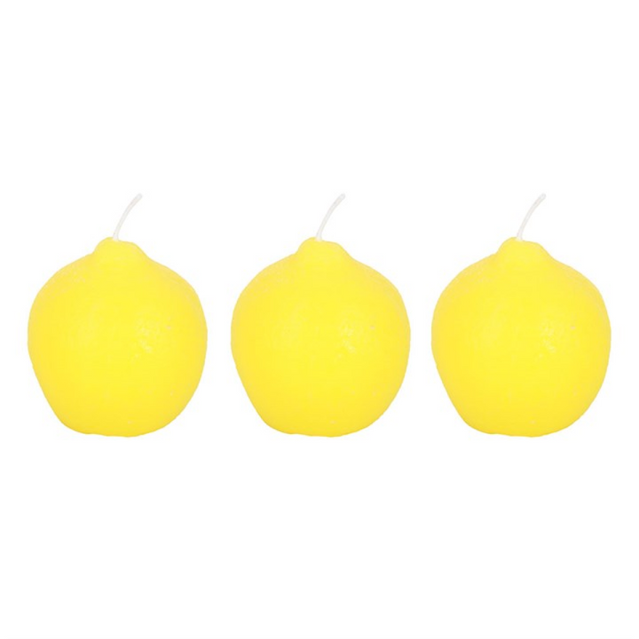 Set of 3 Lemon Shaped Candles