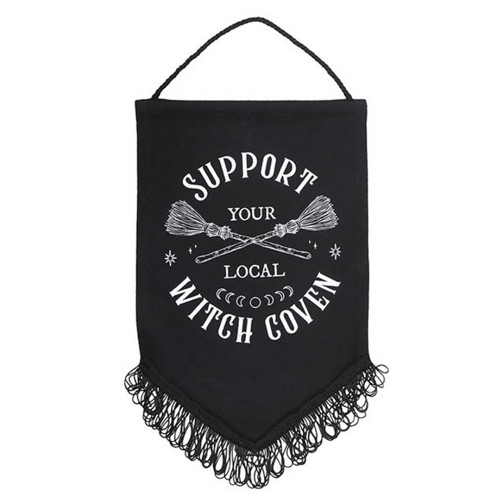 Support Your Local Witch Coven Hanging Fabric Banner
