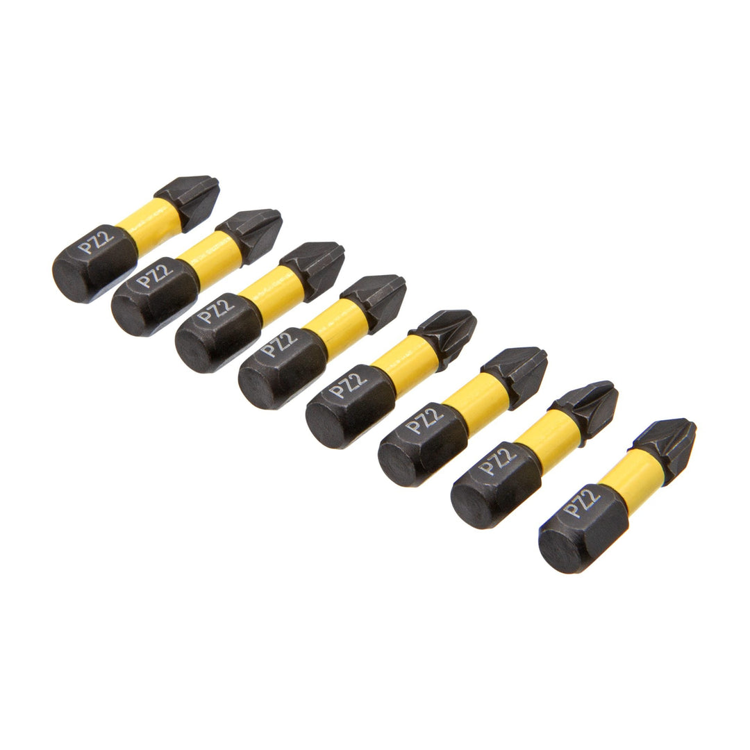 8 Piece PZ2 x 25mm Impact Screwdriver Bits by Rolson Tools