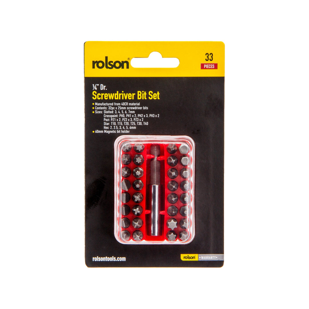33 Piece Screwdriver Bit Set by Rolson Tools