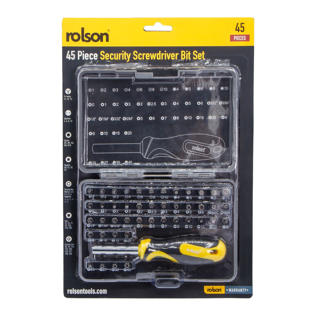 45 Piece Driver & Security Bit Set by Rolson Tools