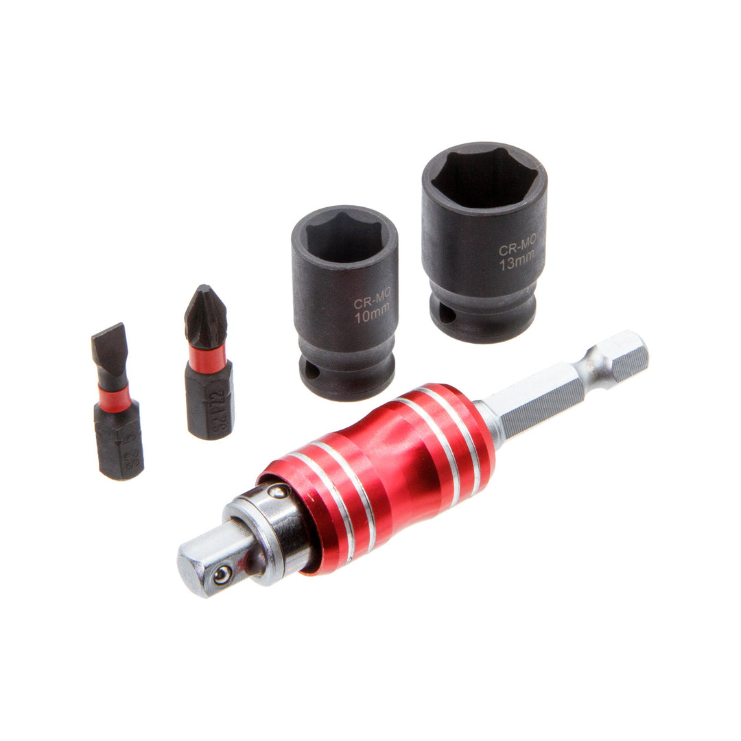 Quick Release 2-in-1 ¼" Dr. Bit & Socket Holder by Rolson Tools