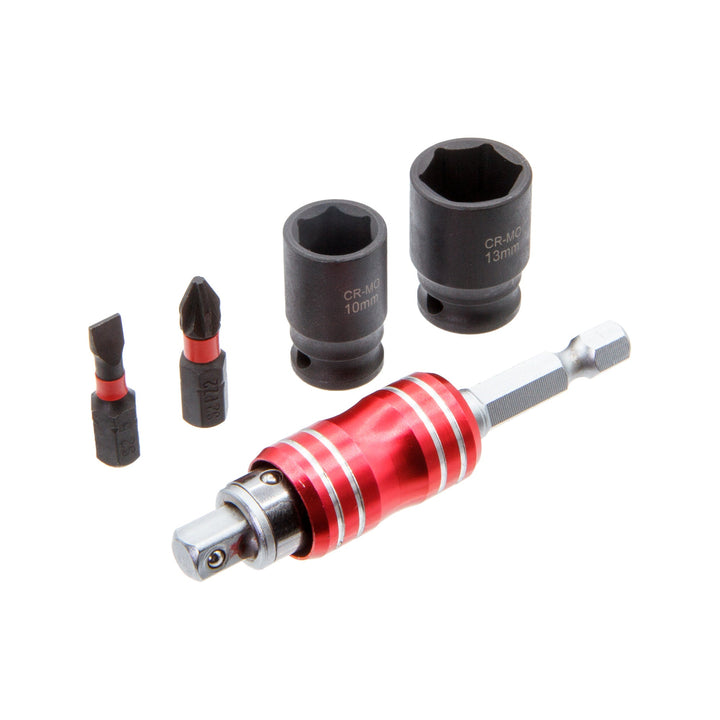 Quick Release 2-in-1 ¼" Dr. Bit & Socket Holder by Rolson Tools