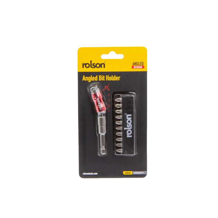 90mm Angled Bit Holder & Bits by Rolson Tools