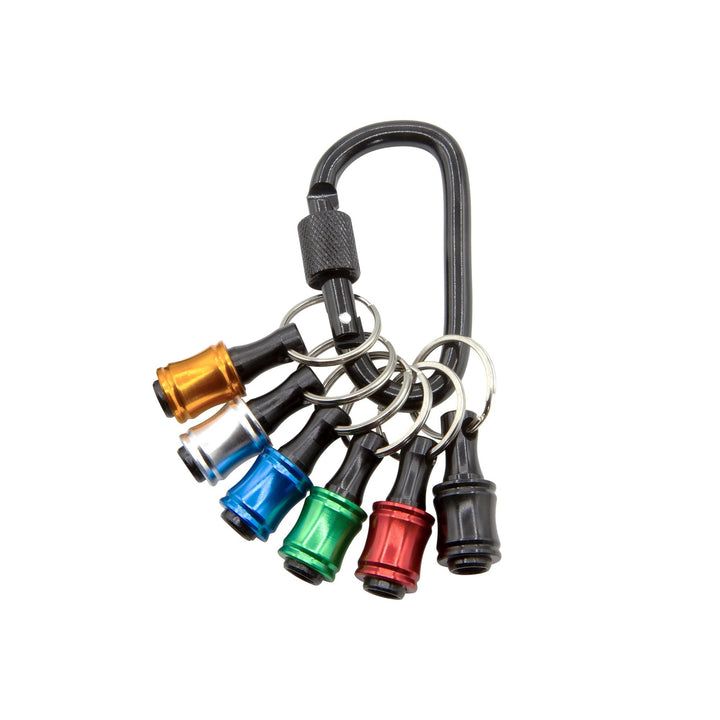 6 Piece ¼" Hex Shank Screwdriver Bit Holder & Locking Carabiner by Rolson Tools