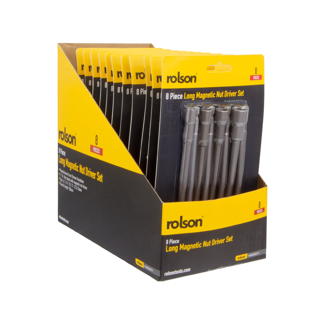8 Piece Long Magnetic Nut Driver Set by Rolson Tools