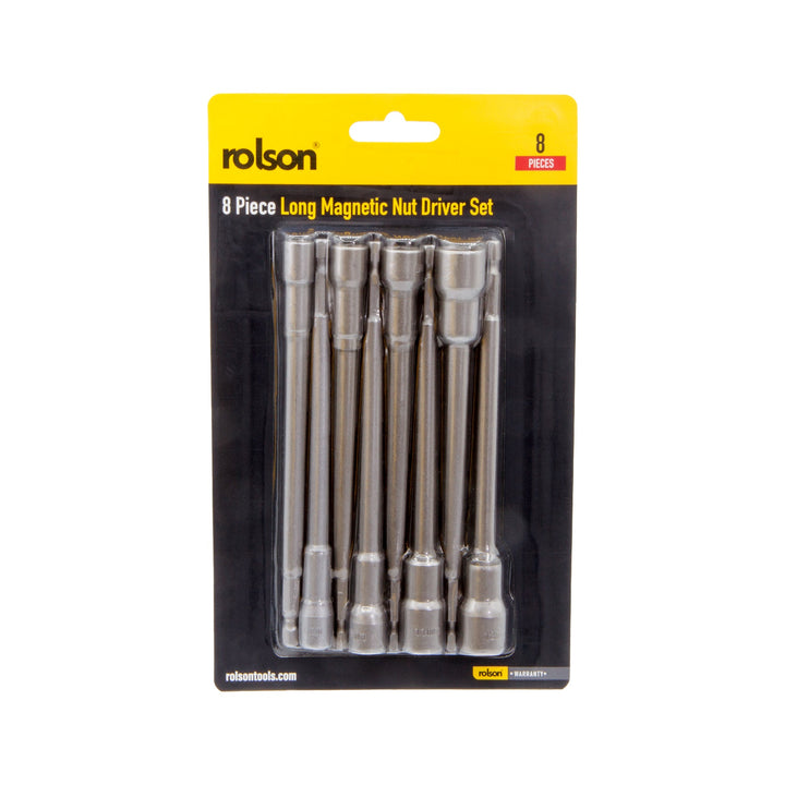 8 Piece Long Magnetic Nut Driver Set by Rolson Tools