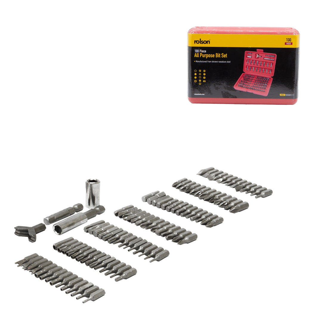 100 Piece x 25mm All Purpose Bit Set by Rolson Tools