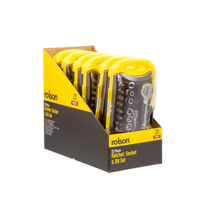 23 Piece Socket & Bit Set by Rolson Tools