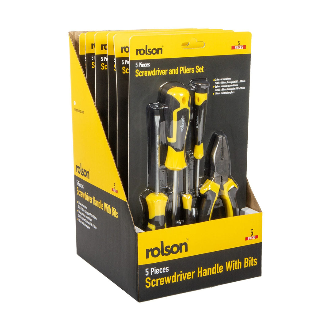5 Piece Screwdriver and Pliers Set by Rolson Tools