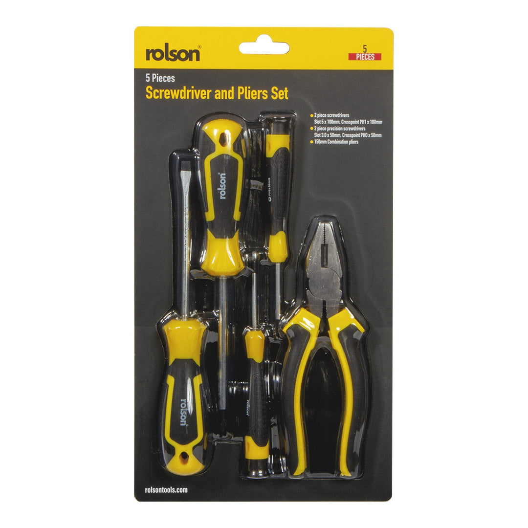 5 Piece Screwdriver and Pliers Set by Rolson Tools