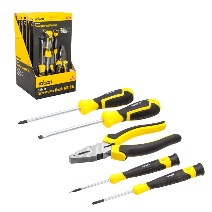 5 Piece Screwdriver and Pliers Set by Rolson Tools