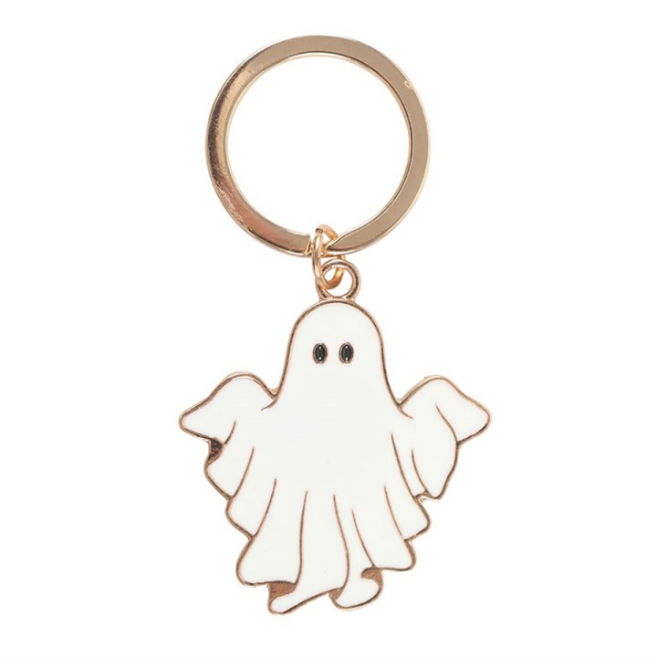 Spooky Season Groovy Ghost Keyring