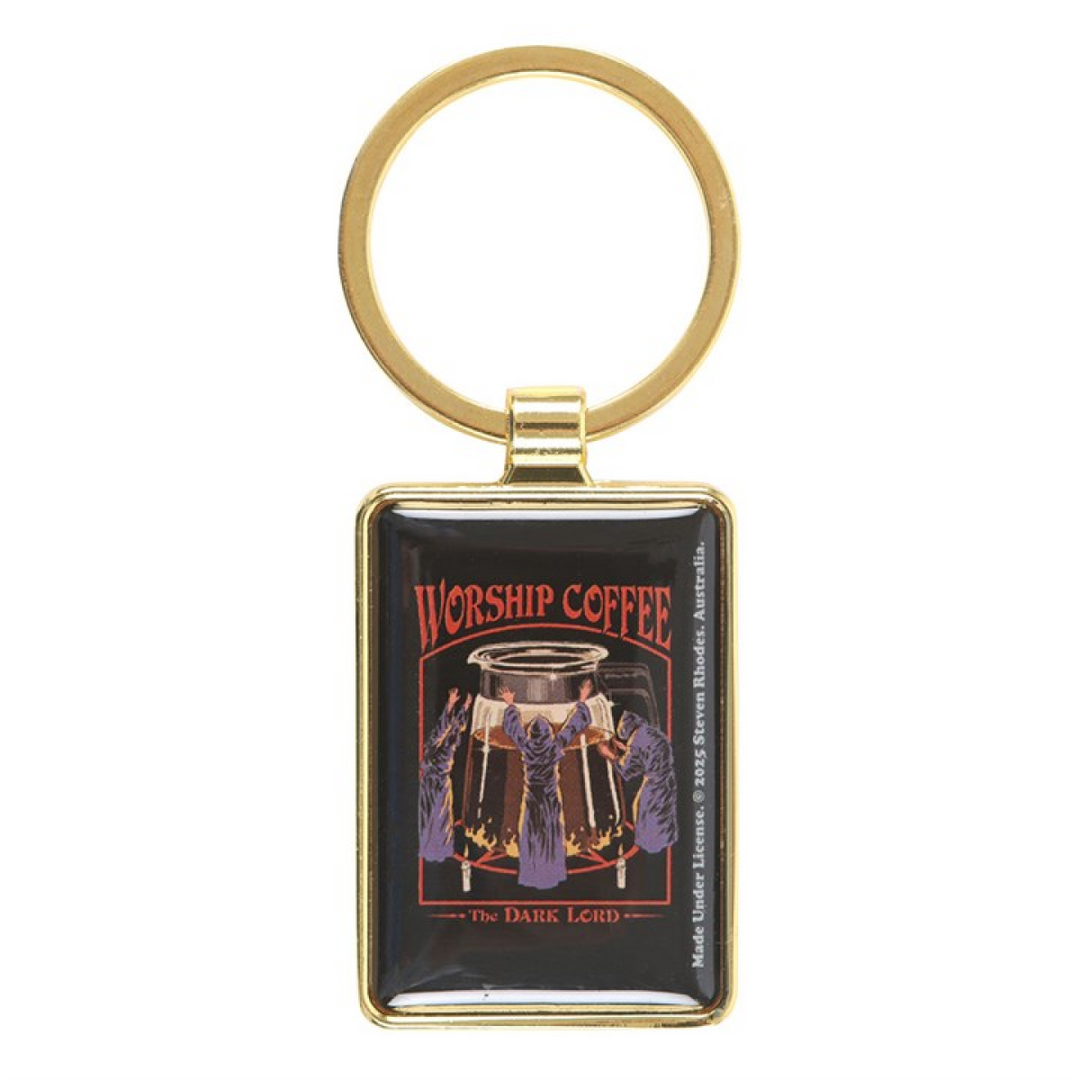 Worship Coffee Keyring by Steven Rhodes