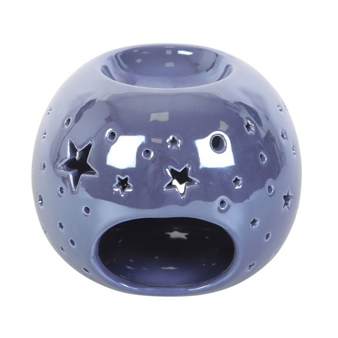 *Purple Iridescent Star Ceramic Oil Burner and Wax Warmer (12/24)