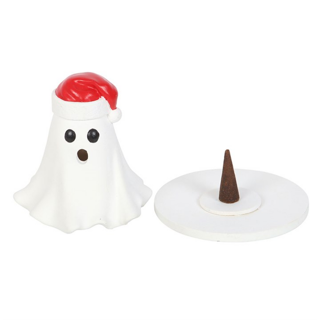 Ghost with Santa Hat Incense Cone Holder