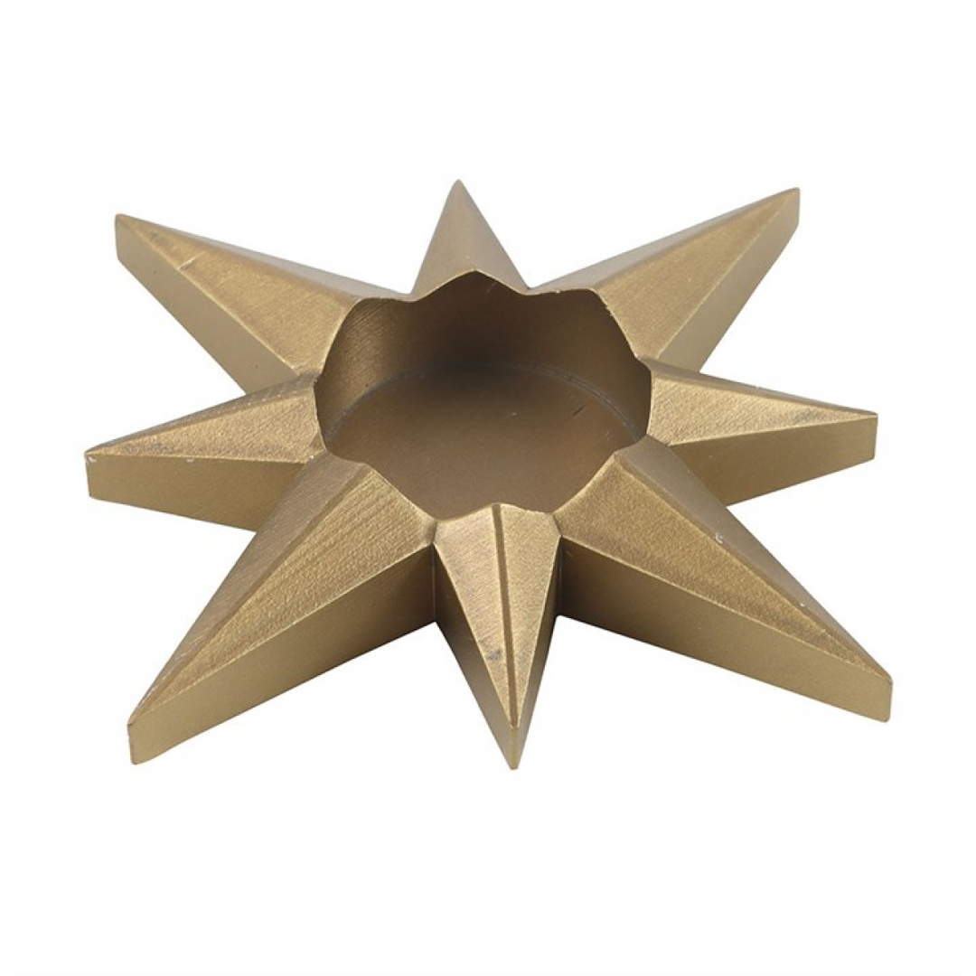 Gold Star Tealight Candle Holder