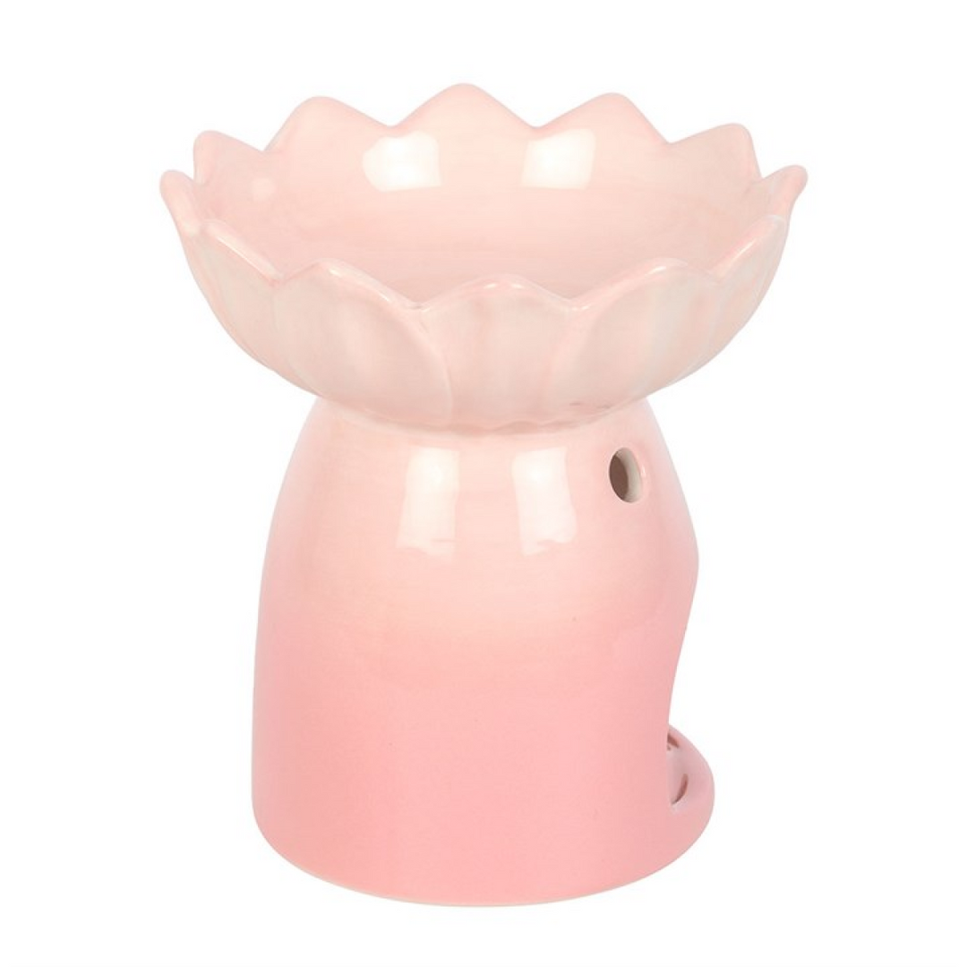 *Pink Water Lily Ceramic Oil Burner and Wax Warmer (12/24)