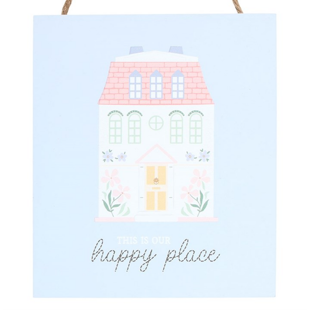 This Is Our Happy Place Pastel House Hanging Sign