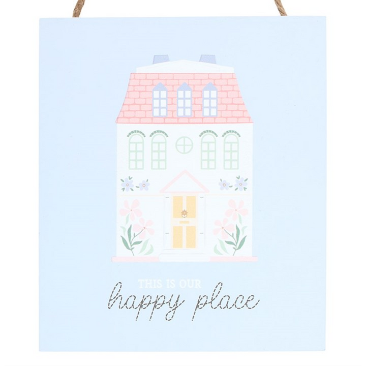 This Is Our Happy Place Pastel House Hanging Sign