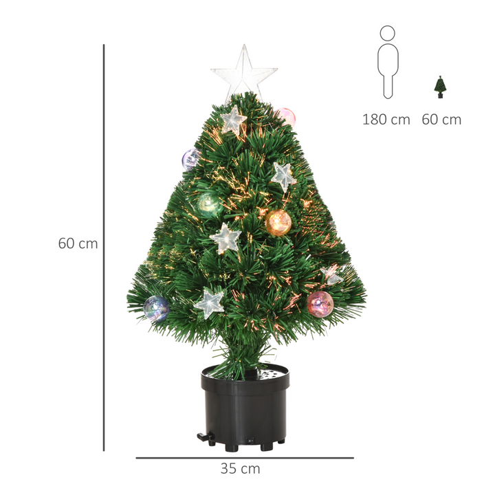 2FT Pre-lit Artificial Christmas Tree Tabletop LED Lights Pot Table Desk Green