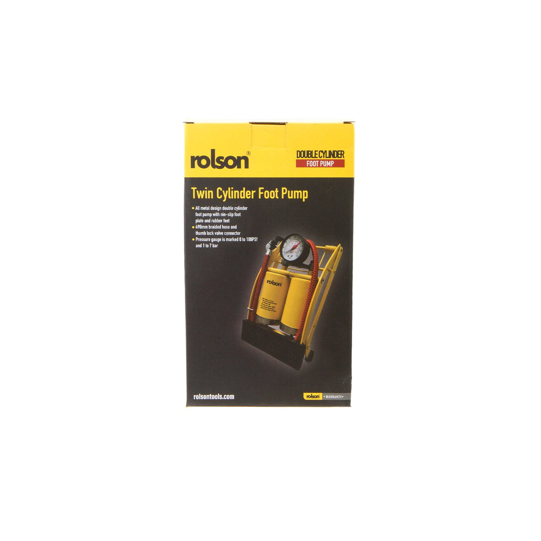 Double Cylinder Foot Pump by Rolson Tools