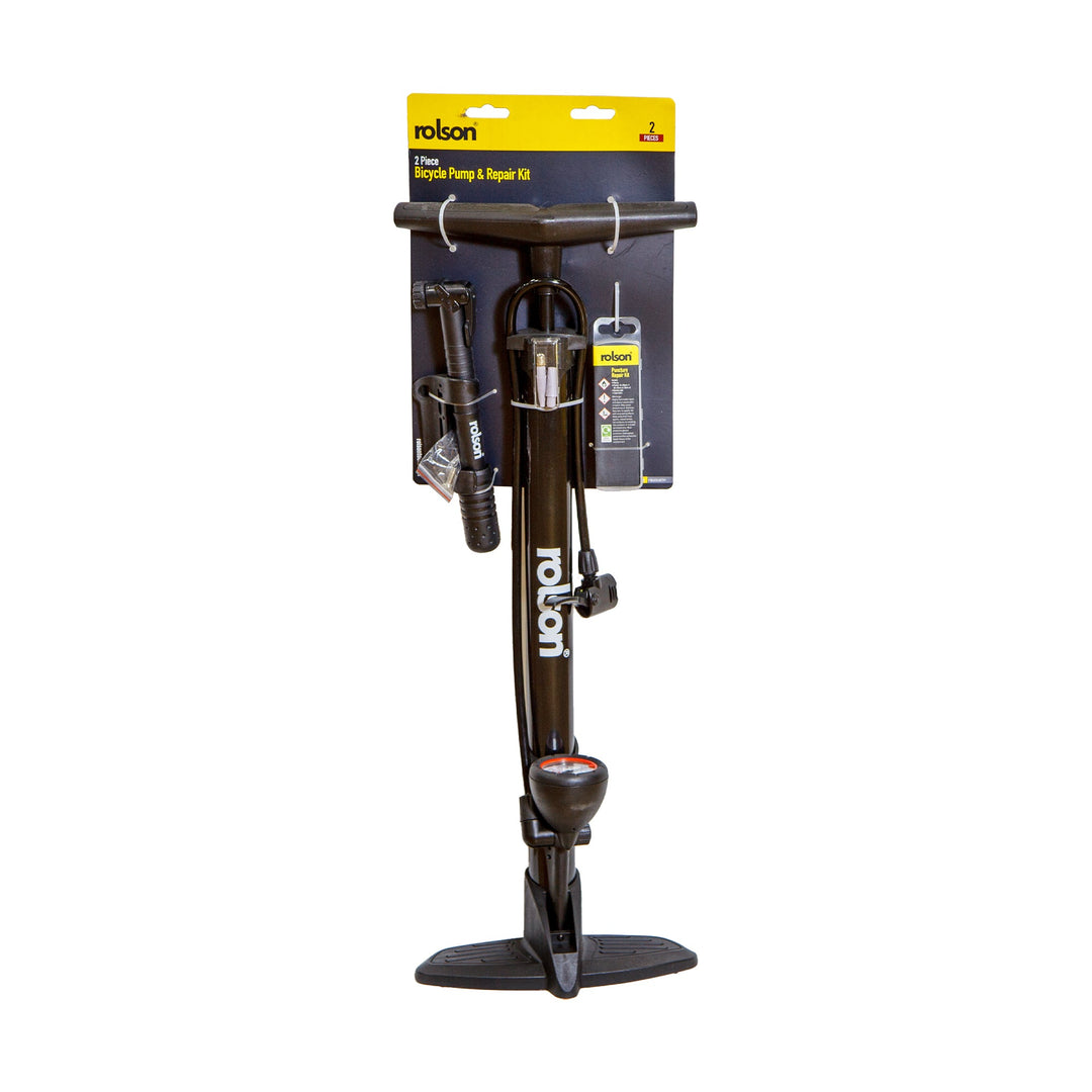 2 Piece Bicycle Pump & Repair Kit by Rolson Tools