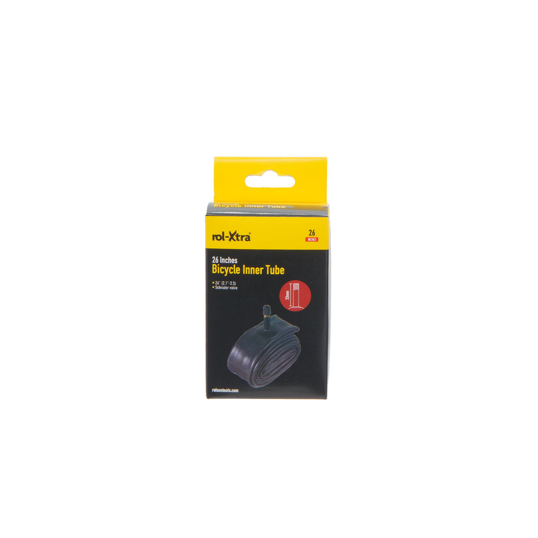 Bicycle Inner Tube 26" x 2.1"- 2.5" (Schrader valve) by Rolson Tools