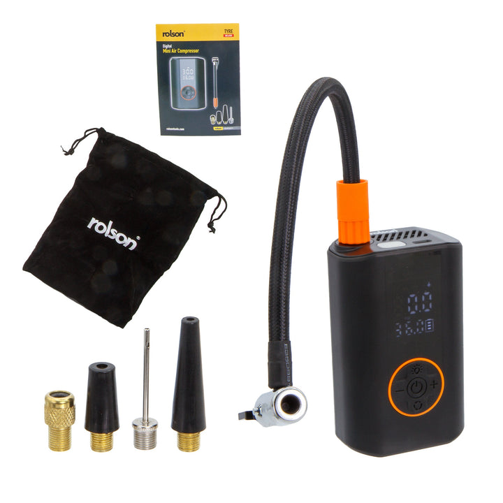 Rechargeable Mini Air Compressor by Rolson Tools