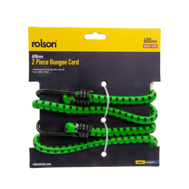 2 Piece 600mm x 12mm Bungee Cord by Rolson Tools