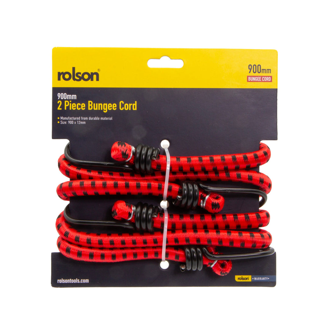 2 Piece 900mm x 12mm Bungee Cord by Rolson Tools