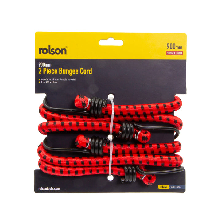 2 Piece 900mm x 12mm Bungee Cord by Rolson Tools