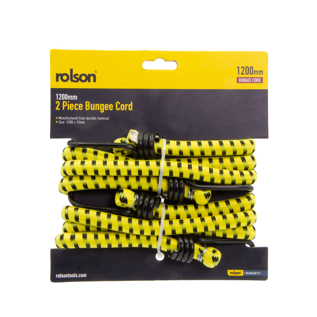 2 Piece 1200mm x 12mm Bungee Cord by Rolson Tools