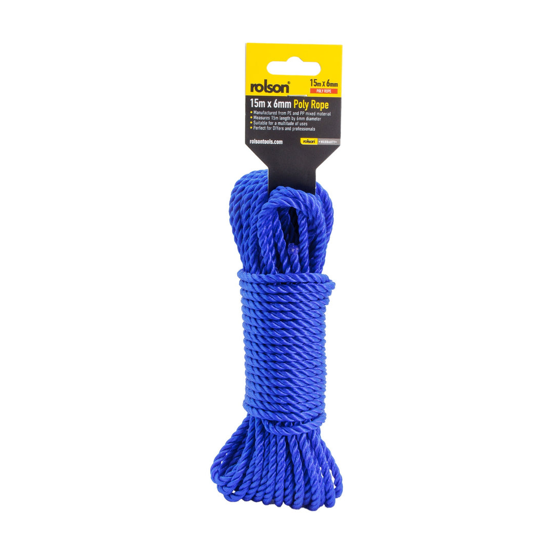 15m x 6mm Poly Rope by Rolson Tools