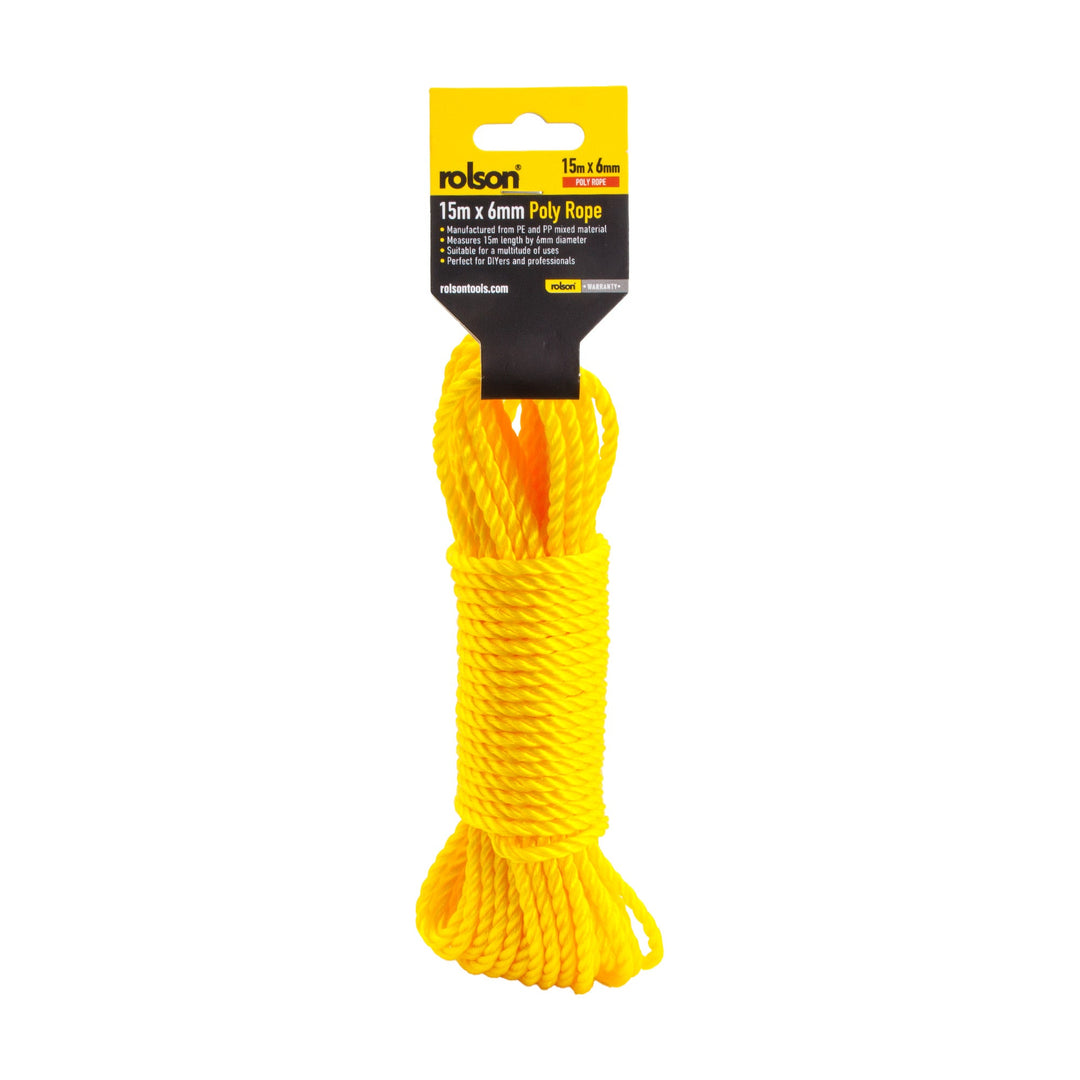 15m x 6mm Poly Rope by Rolson Tools