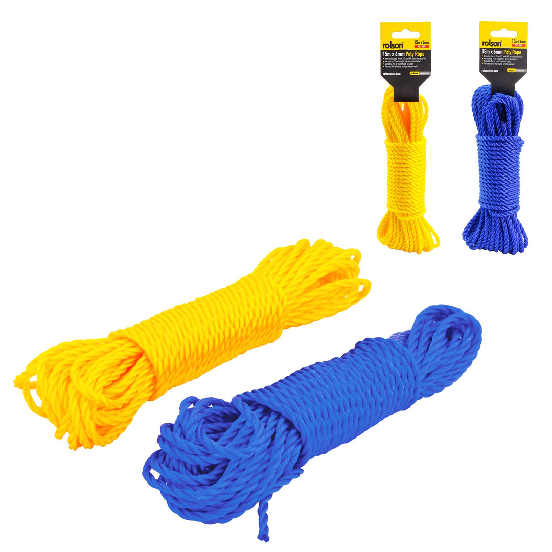 15m x 6mm Poly Rope by Rolson Tools