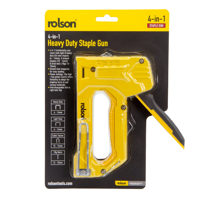 4-in-1 Heavy Duty Staple Gun with 200 piece Staples by Rolson Tools