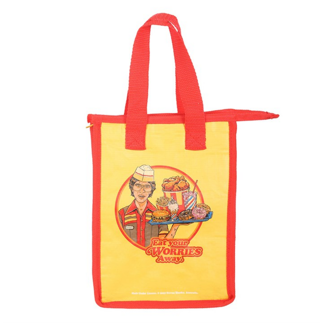 Eat Your Worries Lunch Bag by Steven Rhodes