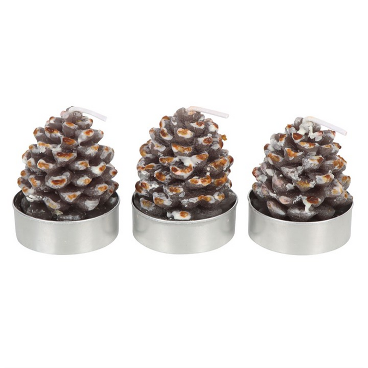 Set of 6 Pinecone Tealight Candles