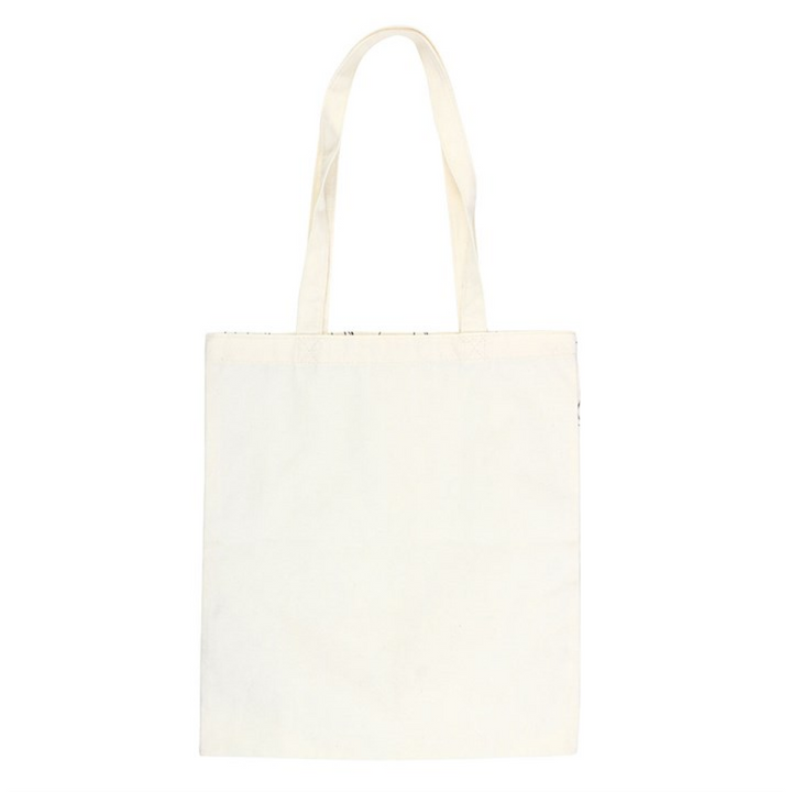 White Cat Print Polycotton Tote Bag