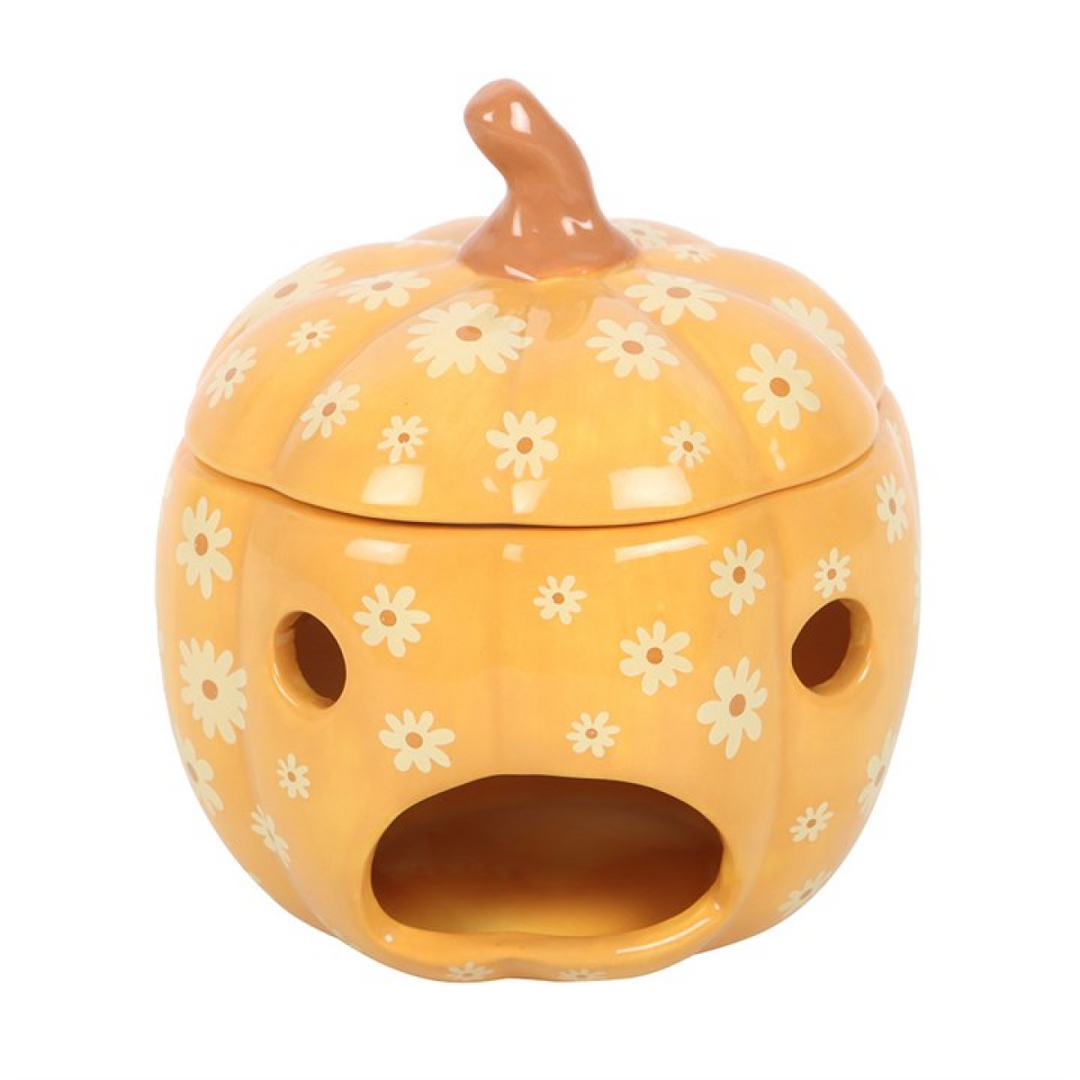 *Groovy Floral Pumpkin Ceramic Oil Burner (12/24)
