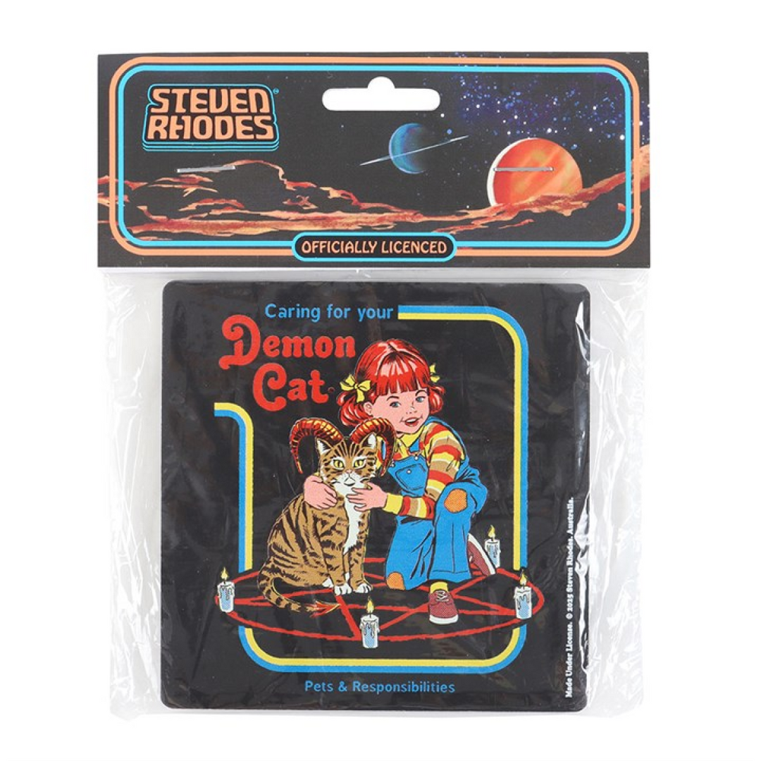 Demon Cat Coaster by Steven Rhodes