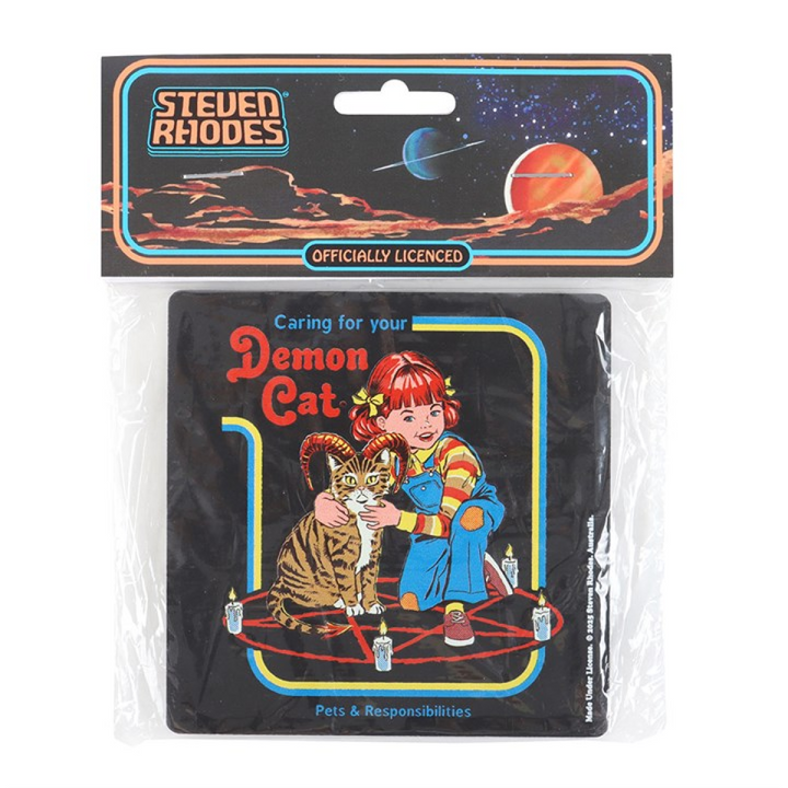 Demon Cat Coaster by Steven Rhodes