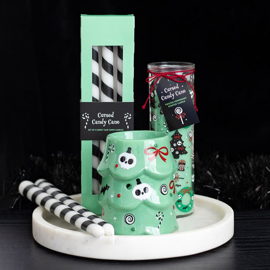 Merry Creepmas Cursed Candy Cane Tube Candle