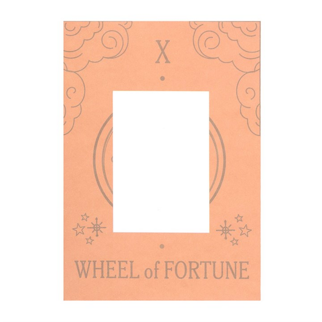 The Wheel of Fortune Vintage Tarot Necklace on Greeting Card